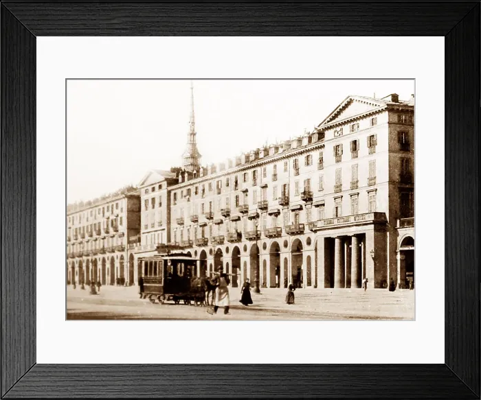 Framed Print : Piazza Victor Emmanuel, Turin - Victorian period Framed Print : Piazza Victor Emmanuel, Turin - Victorian period
