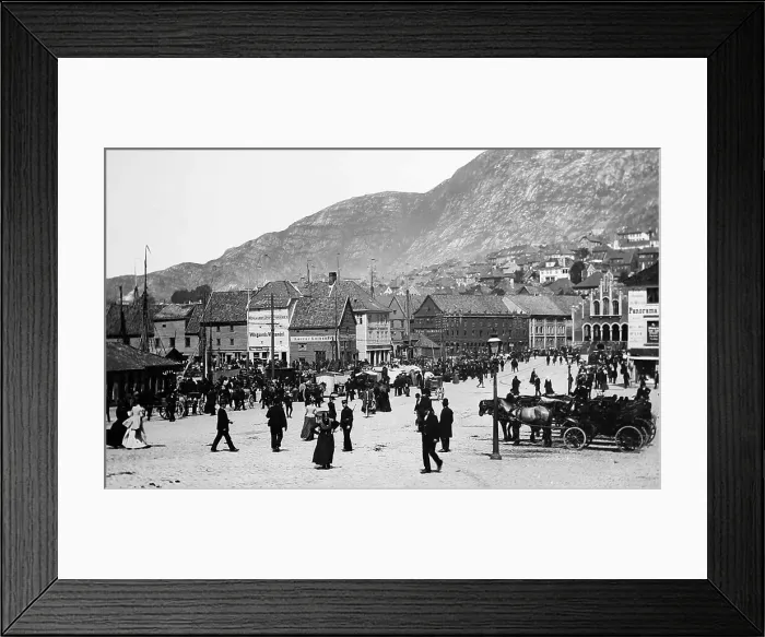Framed Print : Bergen, Norway -early 1900s Framed Print : Bergen, Norway -early 1900s