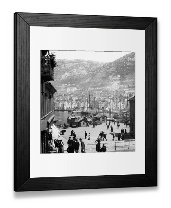 Framed Print : Bergen, Norway - early 1900s Framed Print : Bergen, Norway - early 1900s