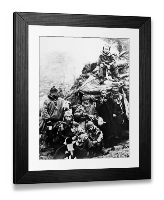 Framed Print : A Lapp family, Lappland, Norway - early 1900s Framed Print : A Lapp family, Lappland, Norway - early 1900s