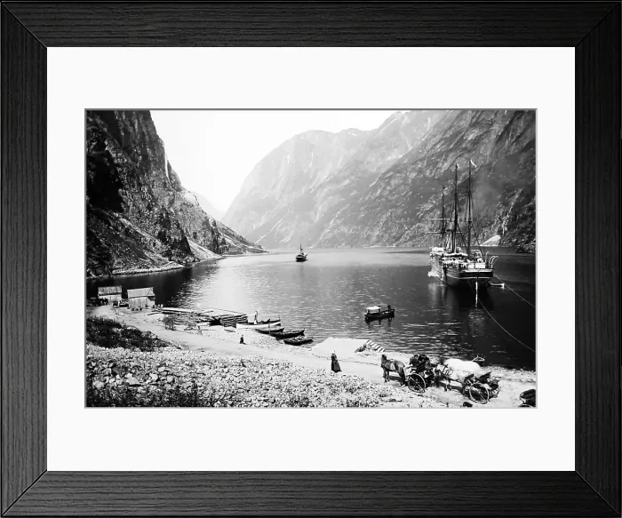 Framed Print : Gudvangen, Norway - early 1900s