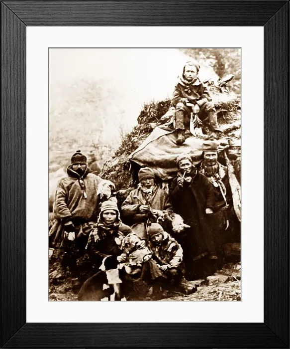 Framed Print : Lapp family, Lappland, Norway Framed Print : Lapp family, Lappland, Norway