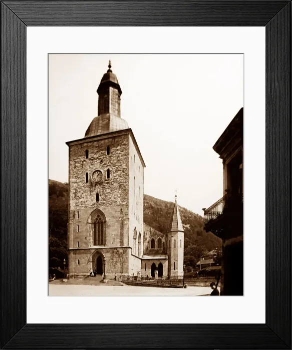 Framed Print : Dom Kirke, Bergen, Norway - early 1900s Framed Print : Dom Kirke, Bergen, Norway - early 1900s