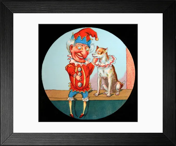 Framed Print : Punch and Toby the dog magic lantern slide Framed Print : Punch and Toby the dog magic lantern slide