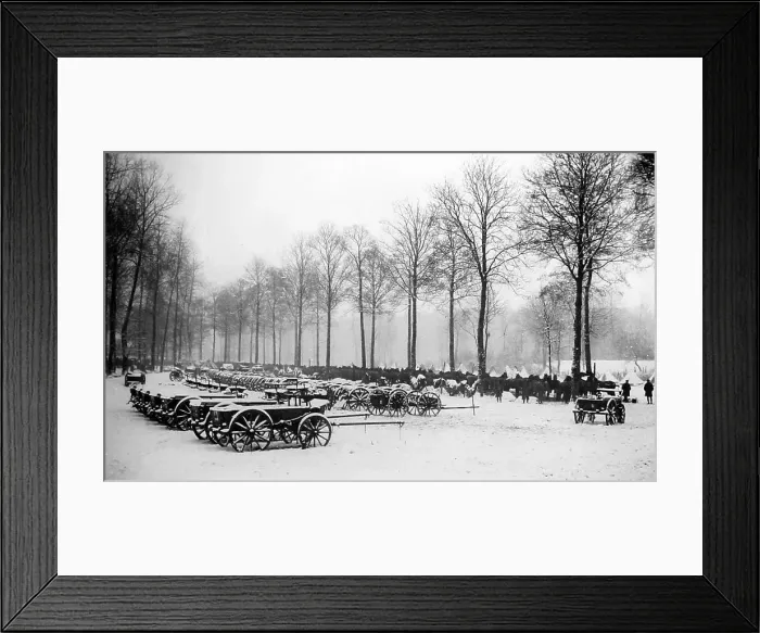 Framed Print : WW1 - Horse transport parked in the snow Framed Print : WW1 - Horse transport parked in the snow