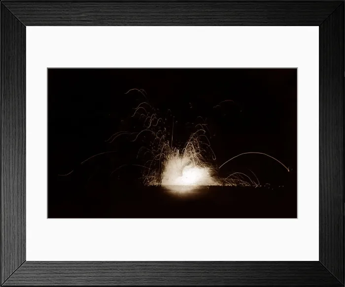 Framed Print : German star shell bursting at night, Ploegseert, March 1916 Framed Print : German star shell bursting at night, Ploegseert, March 1916