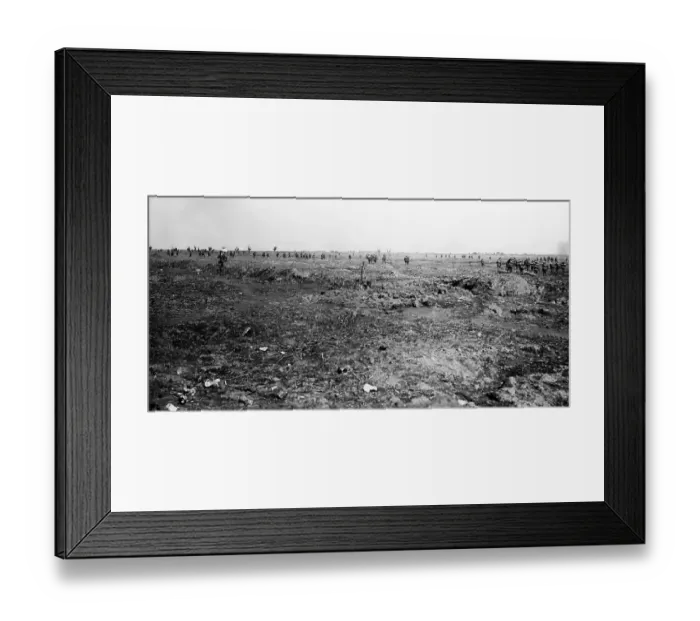 Framed Print : WW1 - Battle of Ginchy - Troops moving to