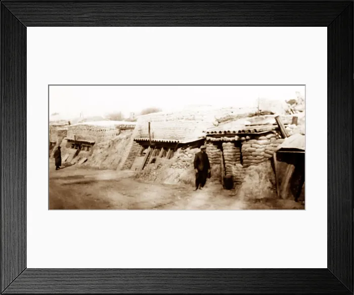 Framed Print : Dugouts at Feuilleres, March 1917 Framed Print : Dugouts at Feuilleres, March 1917