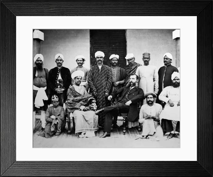 Framed Print : Court Officials, India - Victorian period Framed Print : Court Officials, India - Victorian period