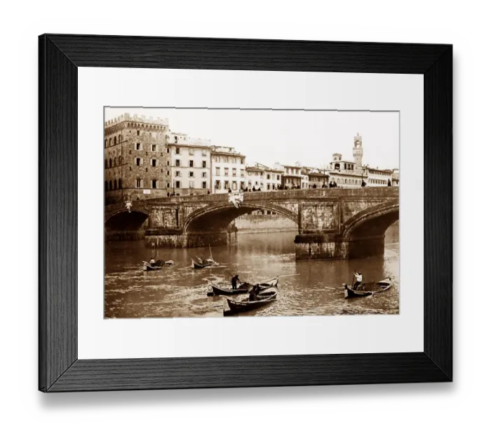 Framed Print : Ponte Santa Trinita, Florence, Italy - Victorian period Framed Print : Ponte Santa Trinita, Florence, Italy - Victorian period
