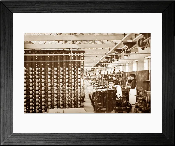 Framed Print : Warping, linen production, Victorian period Framed Print : Warping, linen production, Victorian period