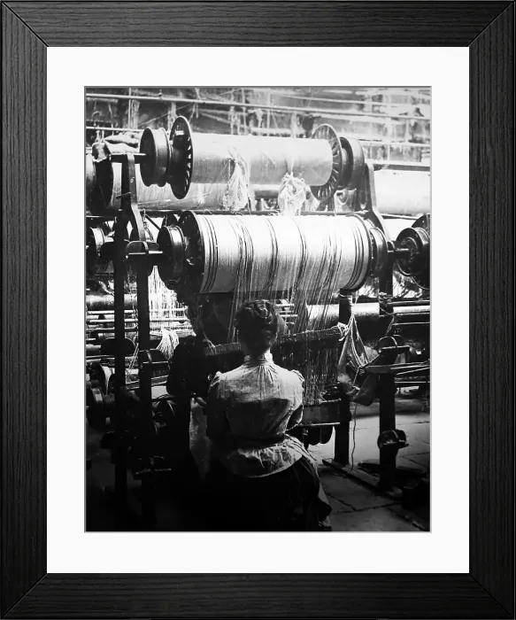 Framed Print : Linen manufacture, Drawing Framed Print : Linen manufacture, Drawing