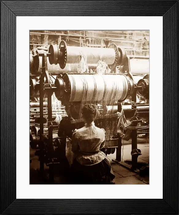 Framed Print : A drawing machine, linen production, Victorian period Framed Print : A drawing machine, linen production, Victorian period