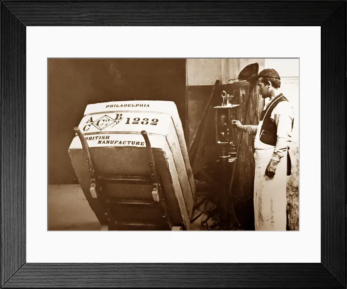 Framed Print : Bale of linen for export, linen production, Victorian period Framed Print : Bale of linen for export, linen production, Victorian period