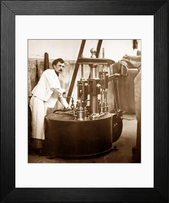 Framed Print : A hydraulic pump, linen production, Victorian period Framed Print : A hydraulic pump, linen production, Victorian period