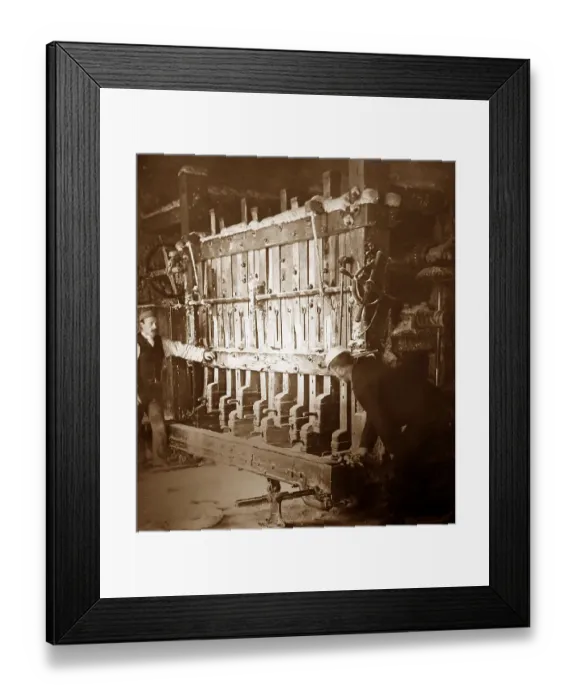 Framed Print : Beating Mill, linen production, Victorian period Framed Print : Beating Mill, linen production, Victorian period