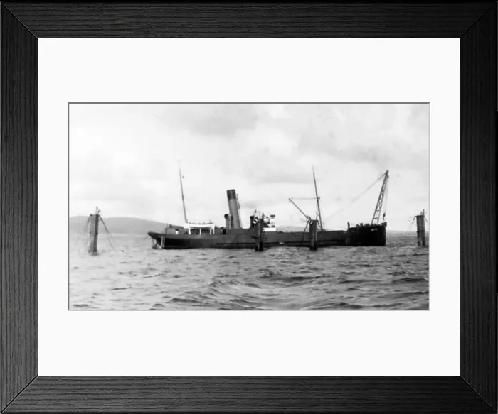 Framed Print : A salvage boat, Scapa Flow, Orkney, June 1919 Framed Print : A salvage boat, Scapa Flow, Orkney, June 1919