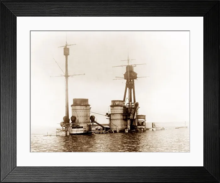 Framed Print : Scapa Flow, Battle Cruiser Hindenburg on 21st June 1919 Framed Print : Scapa Flow, Battle Cruiser Hindenburg on 21st June 1919