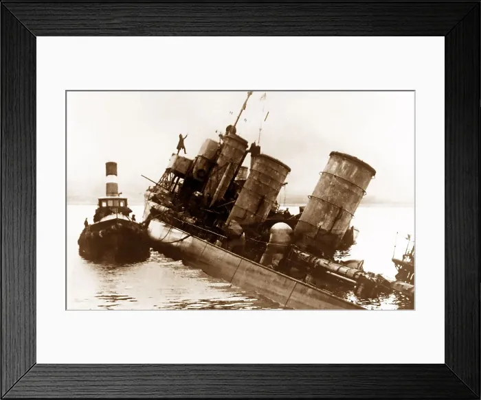 Framed Print : Scapa Flow, Salvaging destroyer G102 Framed Print : Scapa Flow, Salvaging destroyer G102