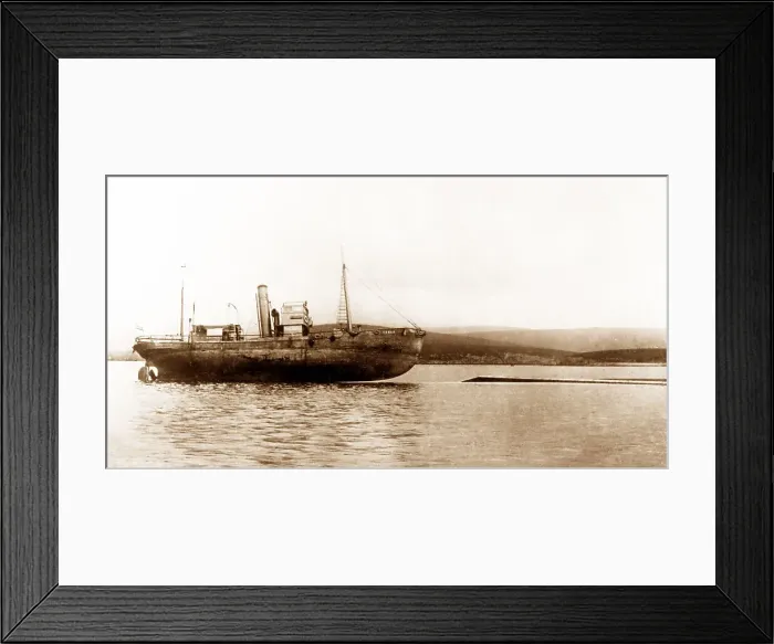 Framed Print : Scapa Flow, Whaler Ramna stranded on battle cruiser Framed Print : Scapa Flow, Whaler Ramna stranded on battle cruiser