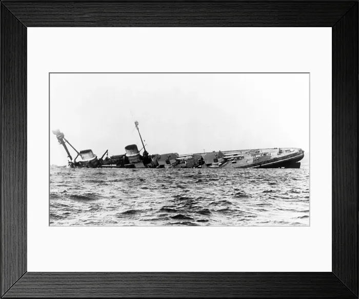 Framed Print : Scapa Flow, Battle cruiser Derfflinger sinking Framed Print : Scapa Flow, Battle cruiser Derfflinger sinking