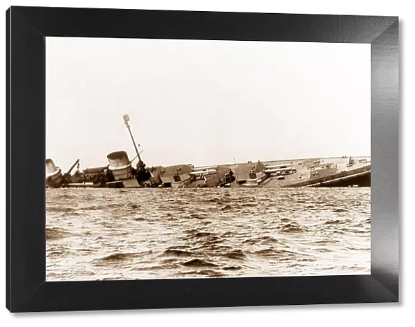 German Battle Cruiser Derfflinger sinking, Scapa