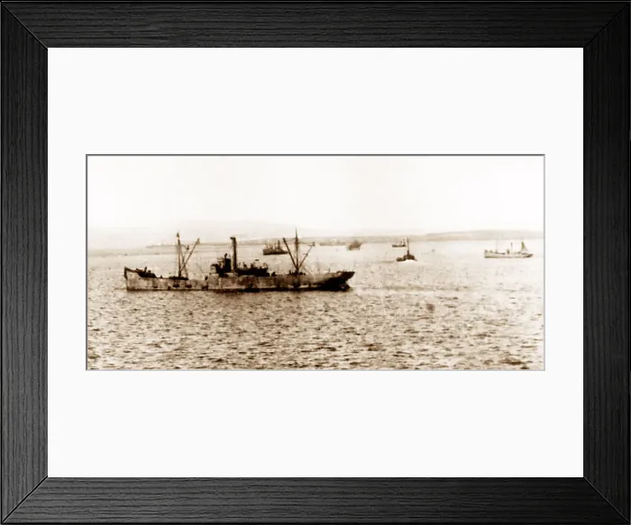 Framed Print : A general view at 3. 30pm on 21st June, 1919, Scapa