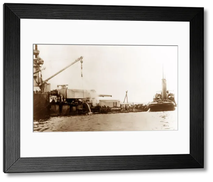 Framed Print : Scapa Flow, salvaging Battleship Baden Framed Print : Scapa Flow, salvaging Battleship Baden