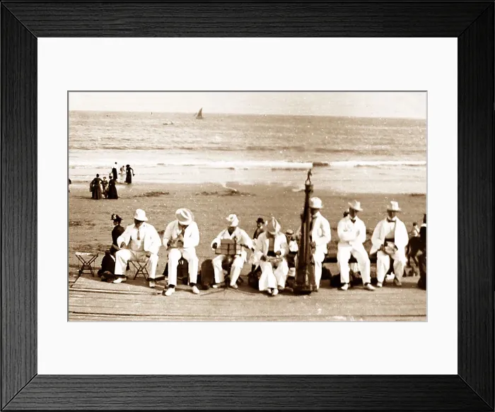 Framed Print : Pierrots, Bridlington sands Framed Print : Pierrots, Bridlington sands