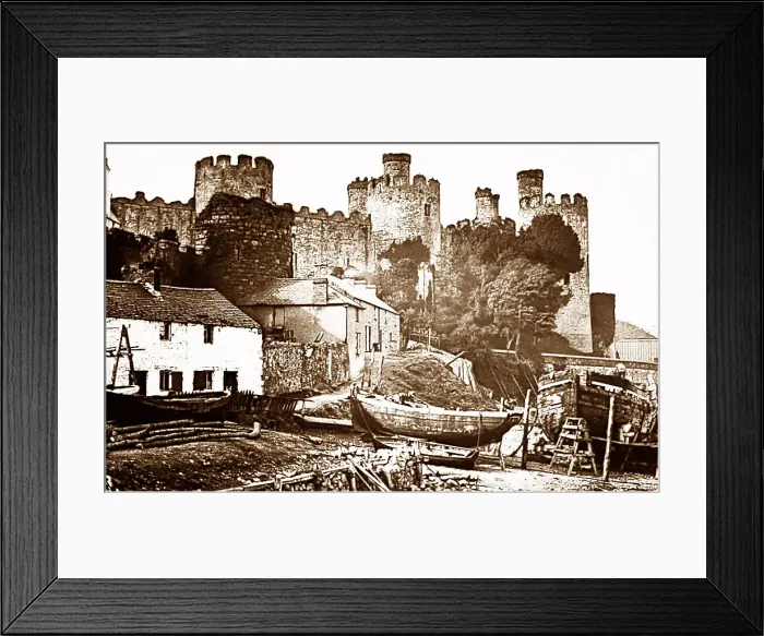 Framed Print : Conwy Castle from the Quay, early 1900s Framed Print : Conwy Castle from the Quay, early 1900s
