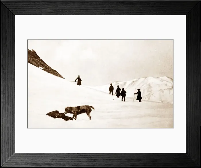 Framed Print : Hospice of the Great Saint Bernard, Switzerland, early 1900s Framed Print : Hospice of the Great Saint Bernard, Switzerland, early 1900s