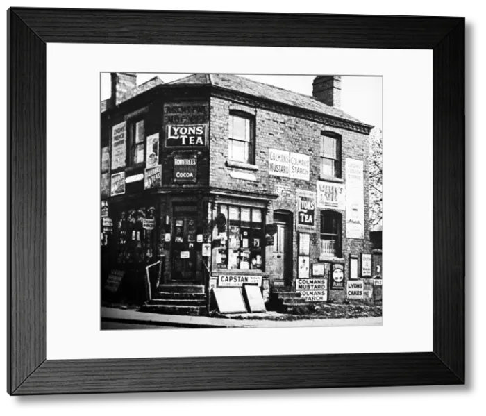 Framed Print : Corner shop, Camp Lane, Kings Norton early 1900s Framed Print : Corner shop, Camp Lane, Kings Norton early 1900s