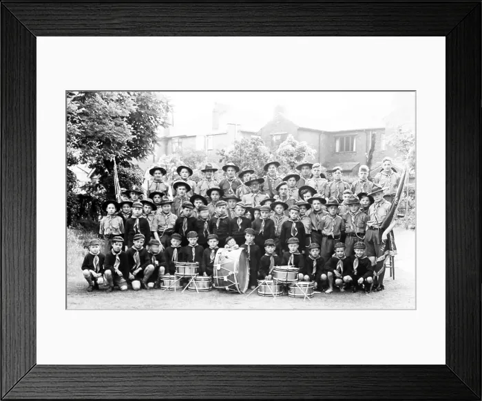 Framed Print : Scout troop, probably 1930s Framed Print : Scout troop, probably 1930s