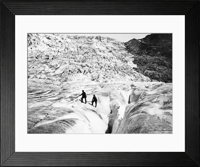 Framed Print : Crossing the Rhone Glacier in the Furka Pass Framed Print : Crossing the Rhone Glacier in the Furka Pass