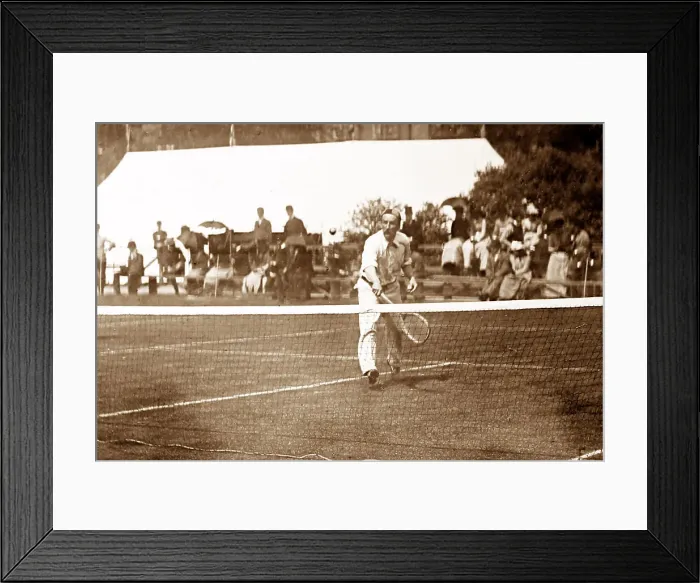 Framed Print : Brown playing lawn tennis, Victorian period Framed Print : Brown playing lawn tennis, Victorian period