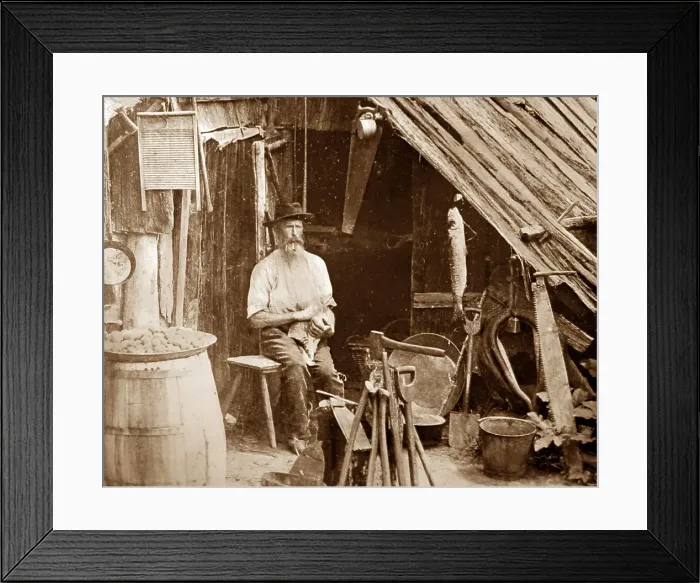 Framed Print : A settler in Gippsland, Victoria, Australia Framed Print : A settler in Gippsland, Victoria, Australia