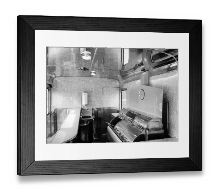 Framed Print : Mobile fish and chip van, probably 1940s (see) Framed Print : Mobile fish and chip van, probably 1940s (see)