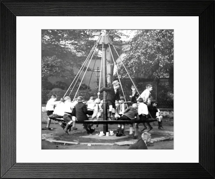 Framed Print : Children's playground, probably 1940s Framed Print : Children's playground, probably 1940s