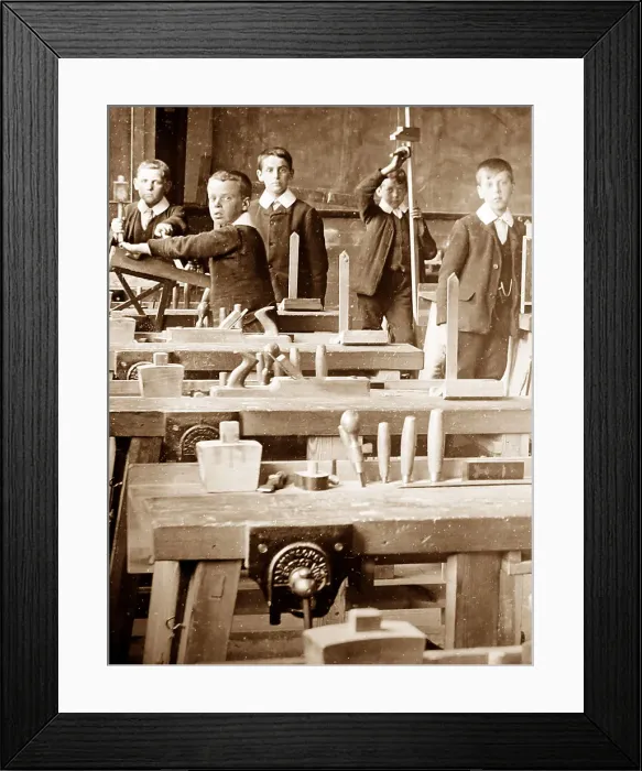 Framed Print : School woodwork class Framed Print : School woodwork class