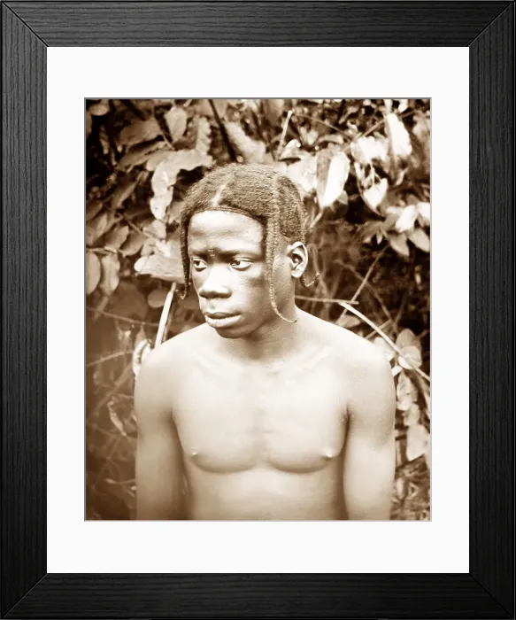 Framed Print : A Bianzi tribesman, Africa, Victorian period Framed Print : A Bianzi tribesman, Africa, Victorian period