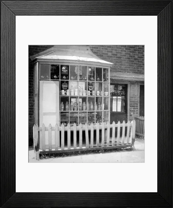 Framed Print : A village shop, early 1900s Framed Print : A village shop, early 1900s