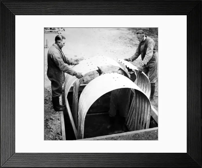 Framed Print : Building an Anderson shelter, ARP training exercise Framed Print : Building an Anderson shelter, ARP training exercise