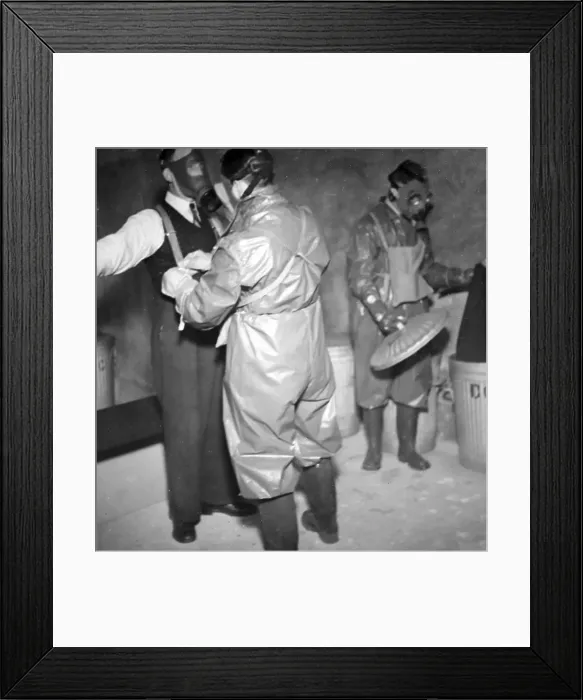 Framed Print : Removing clothing and burning it after a gas attack Framed Print : Removing clothing and burning it after a gas attack