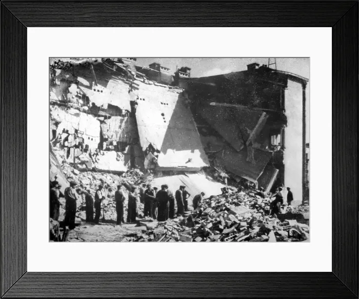 Framed Print : Air raid damage in Poland, WW2 Framed Print : Air raid damage in Poland, WW2