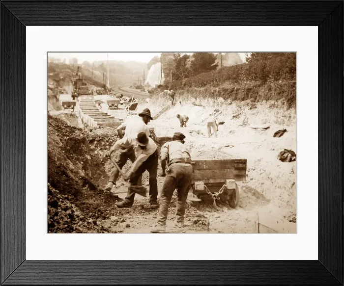 Framed Print : Navvies building a railway Framed Print : Navvies building a railway