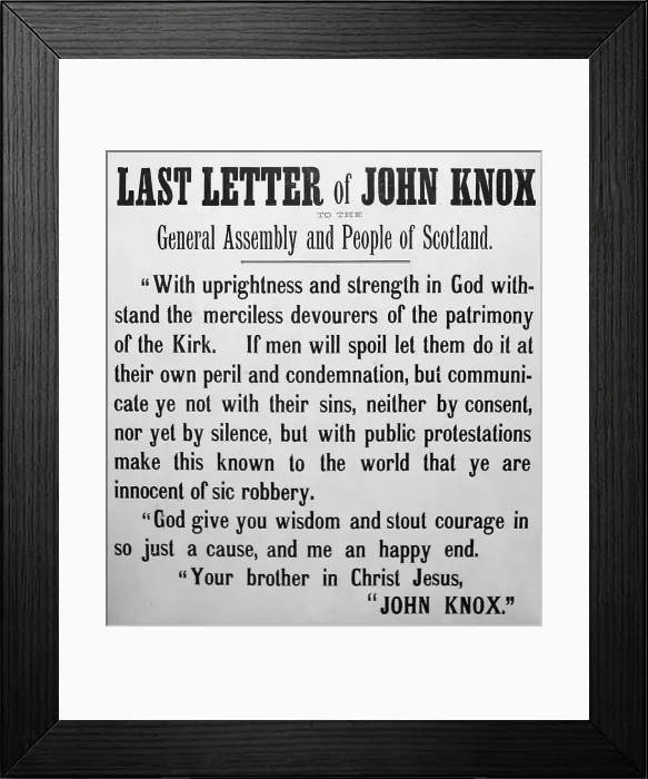 Framed Print : Last letter of John knox Framed Print : Last letter of John knox