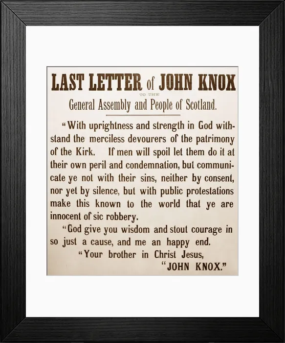 Framed Print : The last letter of John Knox Framed Print : The last letter of John Knox