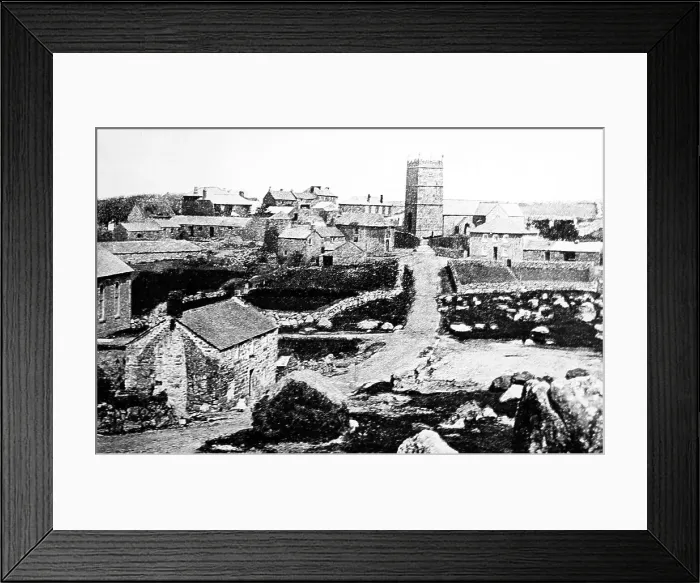 Framed Print : Churchtown, Zennor, Cornwall, Victorian period Framed Print : Churchtown, Zennor, Cornwall, Victorian period