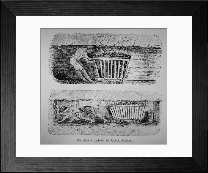 Framed Print : An illustration of women working in mines Framed Print : An illustration of women working in mines