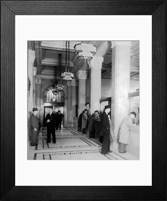 Framed Print : CWS Banking Hall, Manchester, probably 1930s Framed Print : CWS Banking Hall, Manchester, probably 1930s